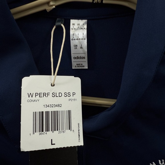 Adidas Polo Shirt Womens Large Blue 124th US Open Pinehurst Golf Top Performance - Picture 5 of 8